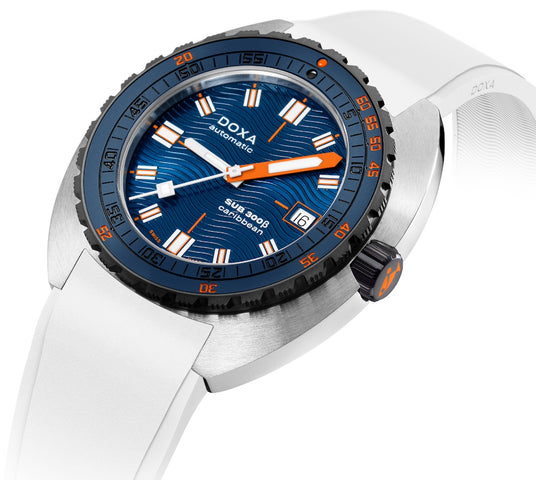 Doxa SUB 300 Beta Ceramic Steel Caribbean Rubber White Watch