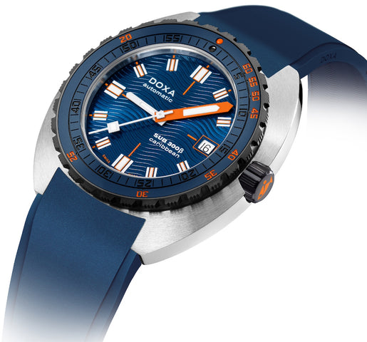 Doxa SUB 300 Beta Ceramic Steel Caribbean Rubber Blue Watch