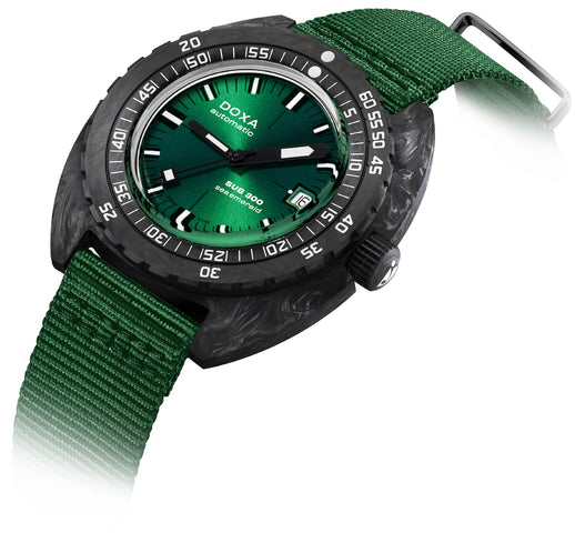 Doxa SUB 300 Carbon Sea Emerald Nato Watch