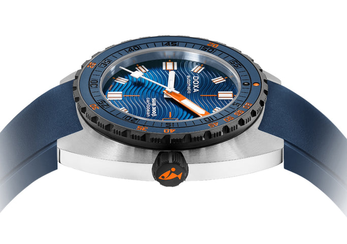 Doxa SUB 300 Beta Ceramic Steel Caribbean Rubber Blue Watch