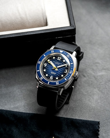 Duckworth Prestex Belmont Dive Blue Black Rubber Watch