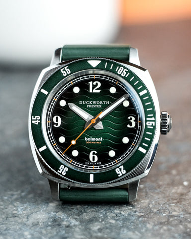 Duckworth Prestex Belmont Dive Green Green Rubber Watch