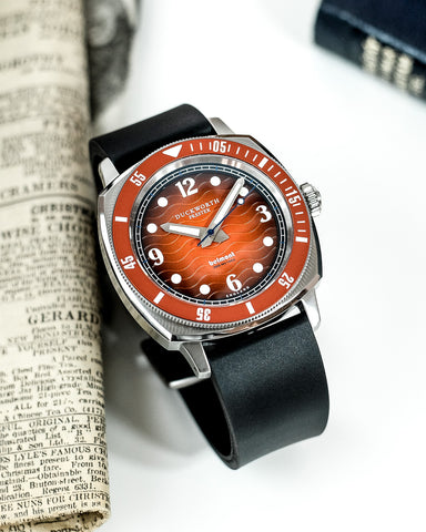 Duckworth Prestex Belmont Dive Orange Black Rubber Watch