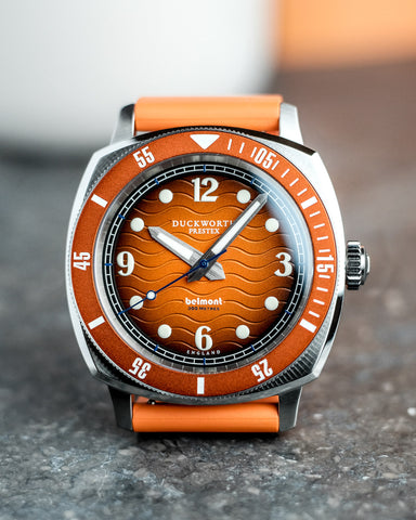 Duckworth Prestex Belmont Dive Orange Orange Rubber Watch