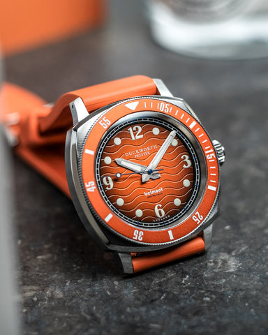 Duckworth Prestex Belmont Dive Orange Orange Rubber Watch