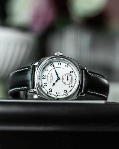 Duckworth Prestex Bolton Small Seconds White Black Leather Watch