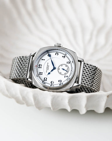 Duckworth Prestex Bolton Small Seconds White Mesh Bracelet Watch