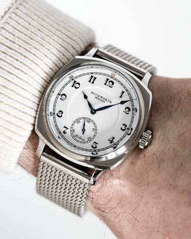 Duckworth Prestex Bolton Small Seconds White Mesh Bracelet Watch