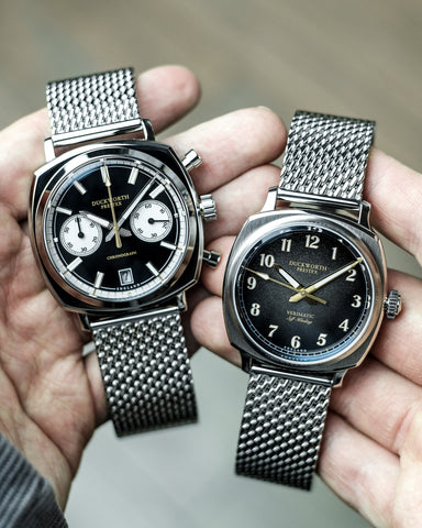 Duckworth Prestex 42 Black Sunburst Mesh Bracelet Watch