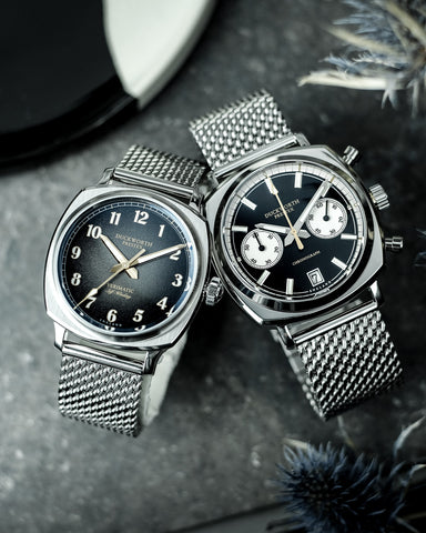 Duckworth Prestex 42 Black Sunburst Mesh Bracelet Watch