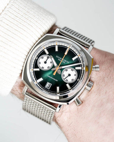 Duckworth Prestex 42 Green Sunburst Mesh Bracelet Watch