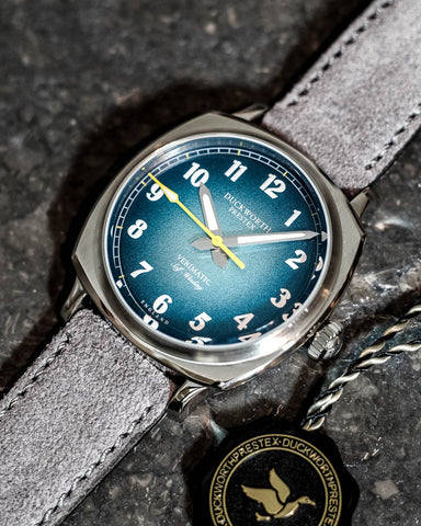 Duckworth Prestex Verimatic Blue Fume Grey Suede Watch