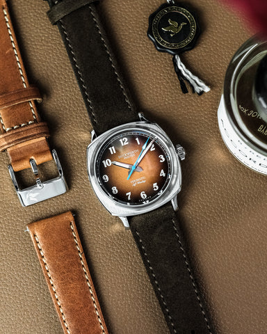 Duckworth Prestex Verimatic Orange Fume Brown Suede Watch