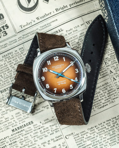 Duckworth Prestex Verimatic Orange Fume Brown Suede Watch