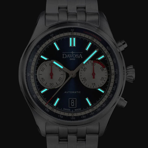 Davosa Newton Pilot Rally Blue Bracelet Limited Edition Watch product detail view