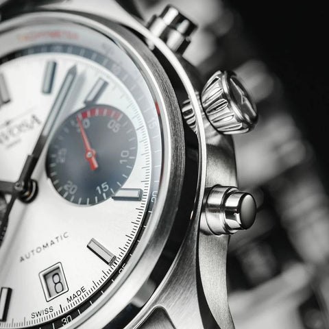 Davosa Newton Pilot Rally Silver Bracelet Limited Edition Watch product detail view