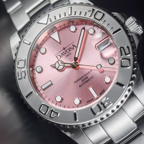 Davosa Ternos Medium California Automatic Pink Ladies Watch