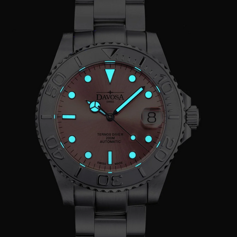 Davosa Ternos Medium California Automatic Pink Ladies Watch