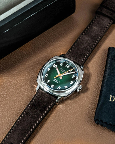Duckworth Prestex Verimatic Green Fume Brown Suede Watch