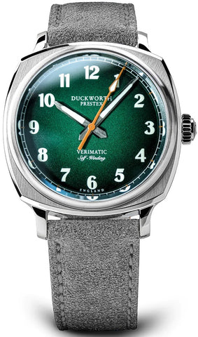 Duckworth Prestex Watch Verimatic Green Fume Grey Suede D891-04-F