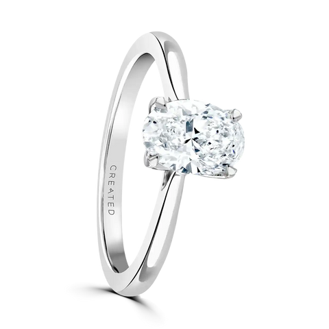 Platinum 1ct Oval Cut Laboratory Grown Diamond Solitaire