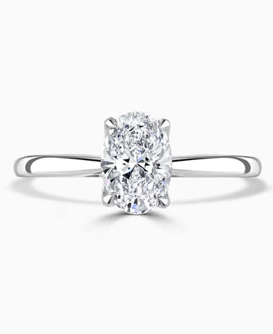 Platinum 1.00ct Laboratory Grown Diamond Oval Cut Solitaire Ring