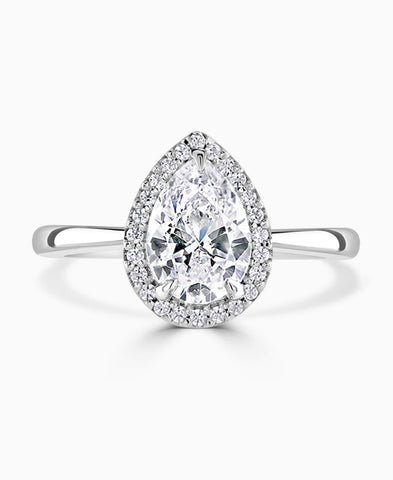Platinum 0.33ct Diamond Pear Cut G/Hsi Ring