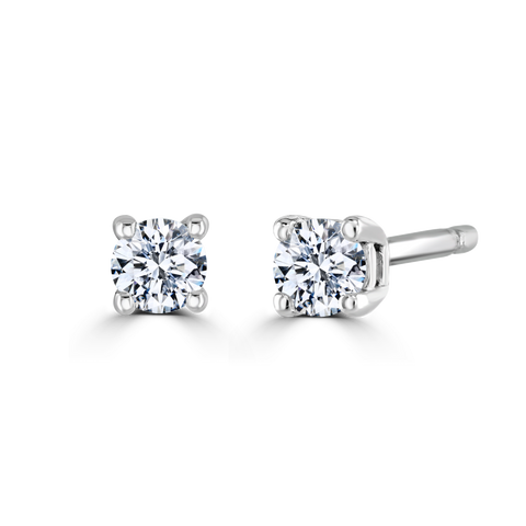 18ct White Gold 0.15ct Diamond Solitaire Stud Earrings