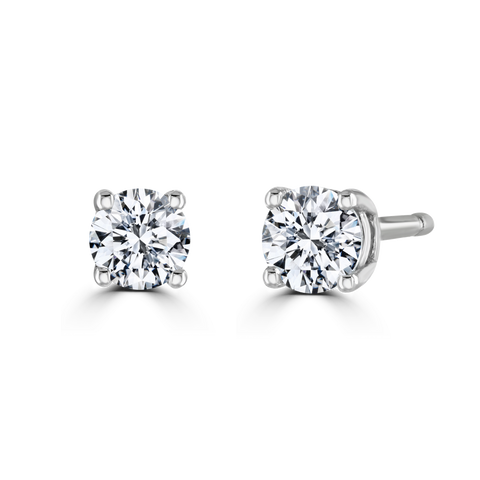 18ct White Gold 0.25ct Lab Grown Diamond Solitaire Stud Earrings