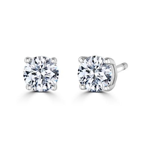18ct White Gold 0.50ct Diamond Solitaire Stud Earrings