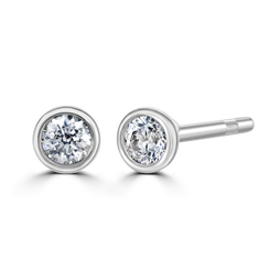 18ct White Gold 0.15ct Diamond Solitaire Stud Earrings