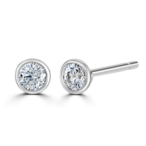 18ct White Gold 0.25ct Lab Grown Diamond Solitaire Stud Earrings