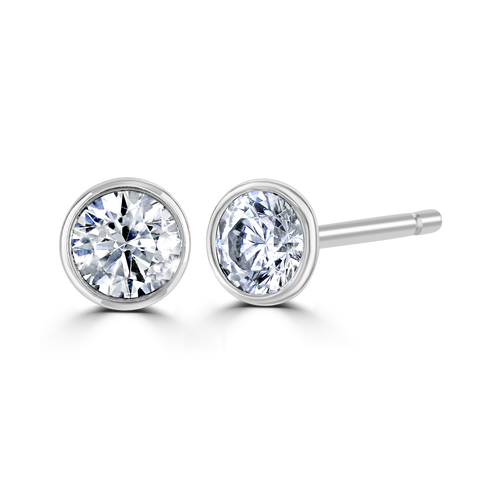 18ct White Gold 0.50ct Lab Grown Diamond Solitaire Stud Earrings