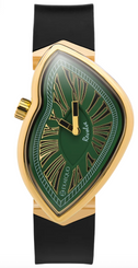 Exaequo Revolve Melting IP Yellow Gold Green Dial Watch EX0032.0005