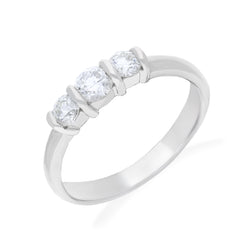 Platinum 0.26ct and 0.25ct Diamond Three Stone Trilogy Ring
