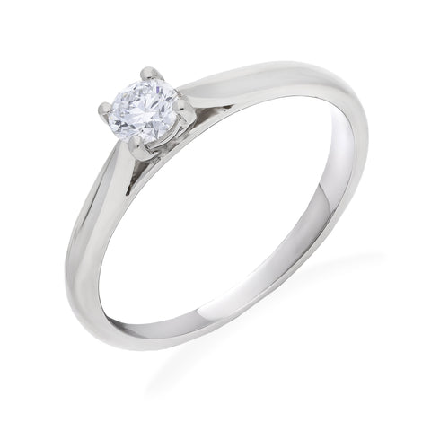 Platinum 0.25ct Diamond GIA Certified DSI2 Claw Ring