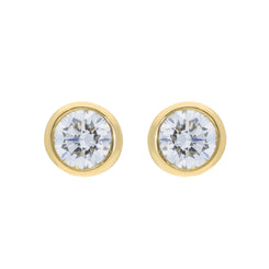 18ct Yellow Gold 0.20ct Diamond Solitaire Round Stud Earrings