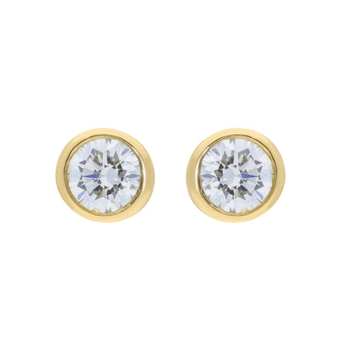 18ct Yellow Gold 0.20ct Diamond Solitaire Round Stud Earrings