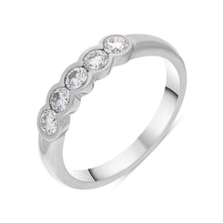 Platinum 0.50ct Diamond Brilliant Cut Bezel Set Ring, FEU-1483.