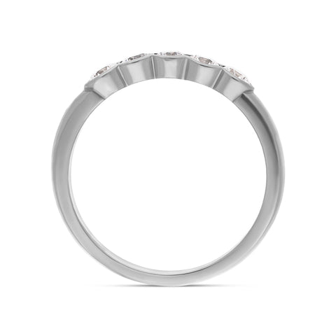 Platinum 0.50ct Diamond Brilliant Cut Bezel Set Ring, FEU-1483.