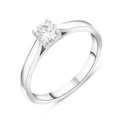 Platinum Diamond Round Brilliant Cut Solitaire Ring