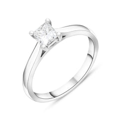 Platinum 0.25ct Diamond Princess Cut Solitaire Ring