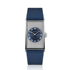 Fears Arnos Pewter Blue Rubber Strap Watch