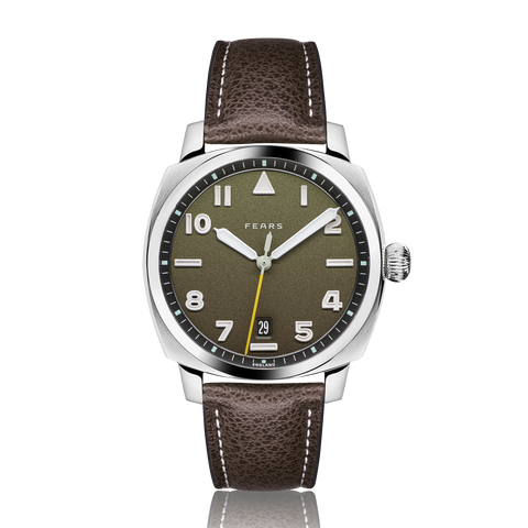 Fears Brunswick 40 Filton Squadron Green Leather Strap Watch