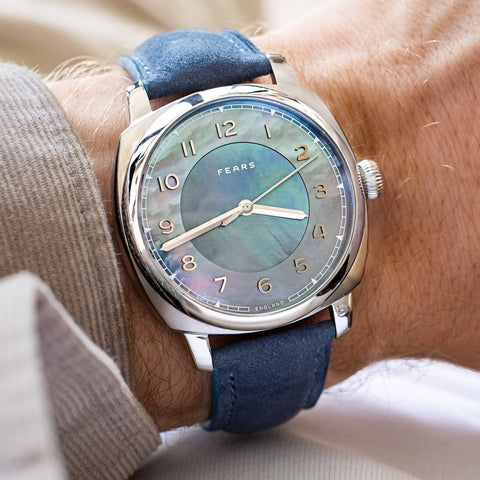 Fears Brunswick 40 Aurora Mother of Pearl Leather Strap Watch