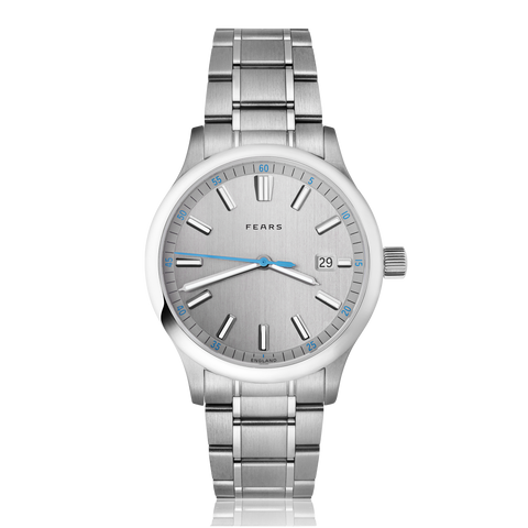 Fears Redcliff 39.5 Date Pewter Grey Bracelet Watch