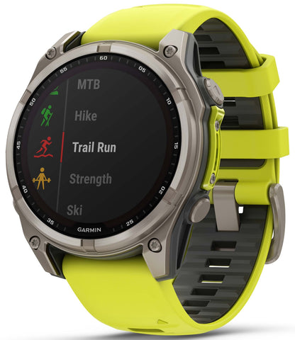 Garmin Fenix 8 47mm Sapphire Solar Titanium Amp Yellow Graphite Silicone Watch