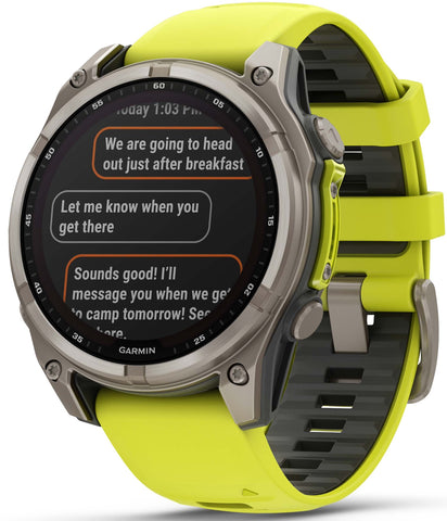 Garmin Fenix 8 47mm Sapphire Solar Titanium Amp Yellow Graphite Silicone Watch