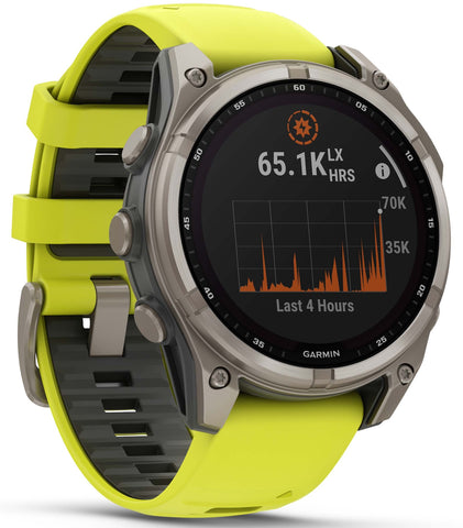 Garmin Fenix 8 47mm Sapphire Solar Titanium Amp Yellow Graphite Silicone Watch