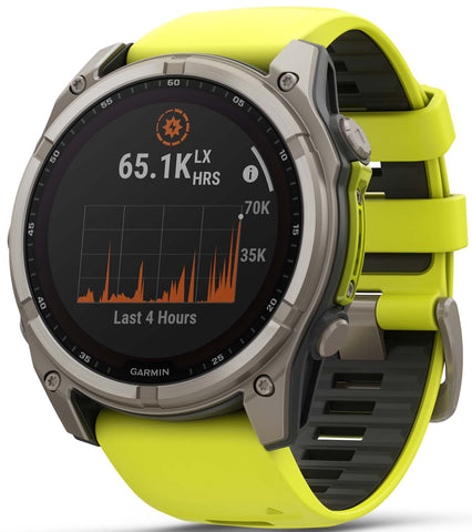 Garmin Fenix 8 51mm Sapphire Solar Titanium Amp Yellow Graphite Silicone Watch